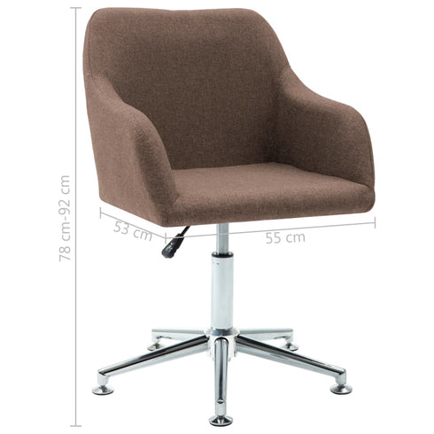 Swen Studio -  Swivel Dining Chairs 6 pcs Brown Fabric (UK/IE/FI/NO only) (6x331501)